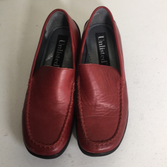 Unlisted Kenneth Cole Red leather loafers size 7 - Picture 5 of 7